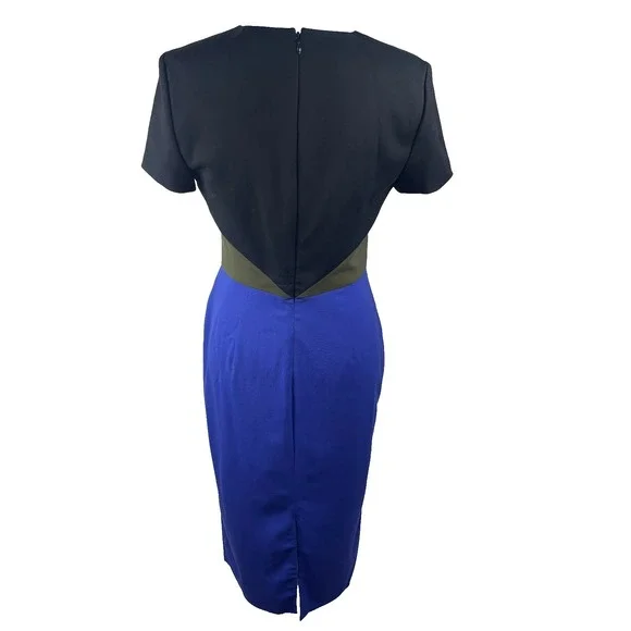 VTG Diane Von Furstenberg‎ Midi Dress Color block Women's Sz 6 Bodycon Career - Picture 4 of 8